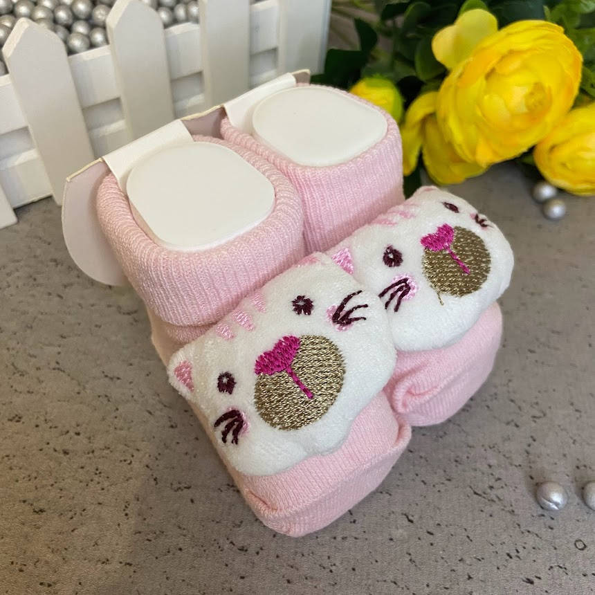 

Носочки детские с игрушкой розовые, Розовый