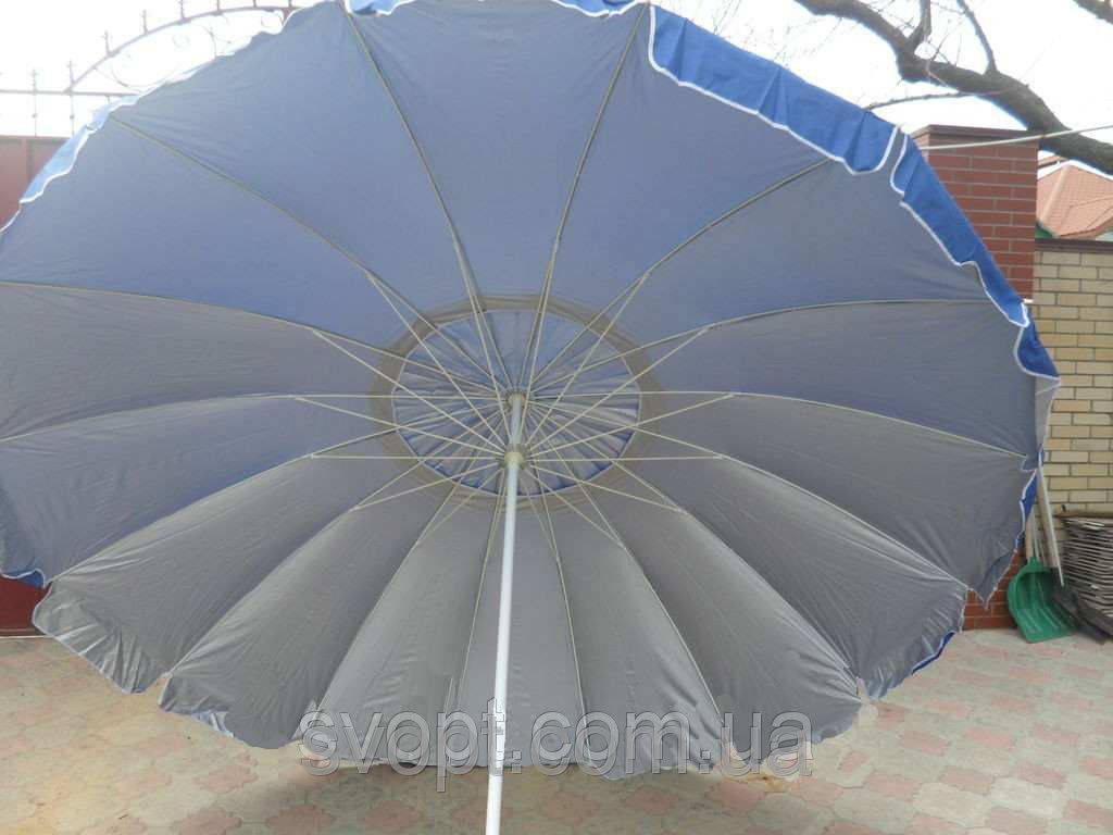 

Зонт круглый (3,5м) с серебряным напылением 16 спиц без клапана