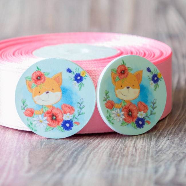 

Кабошон Серединка Круглая Лисичка в маках Сб-248