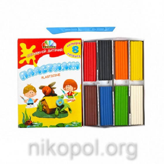 

Пластилин 8 цветов "Гамма", 160 грамм, Разные цвета