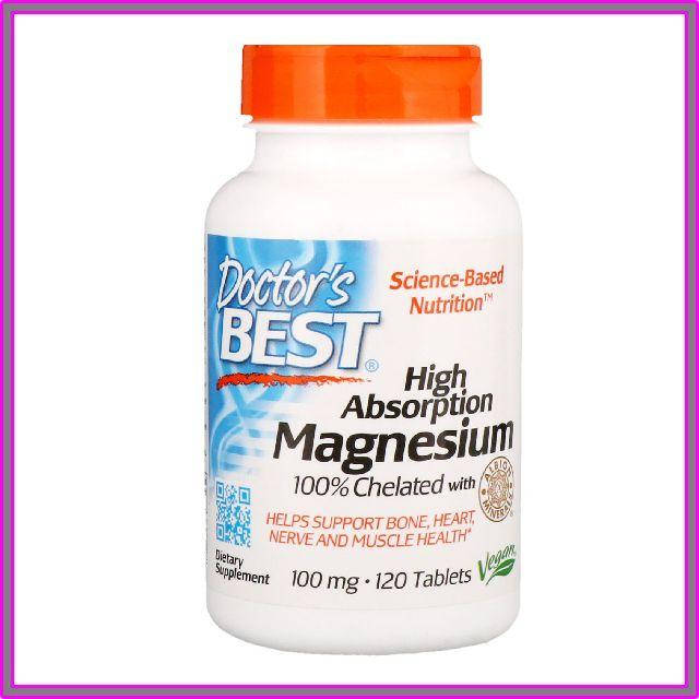 

Магний с высокой степенью всасывания для здоровья сердца и нервной системы DOCTOR'S BEST 120 таблеток