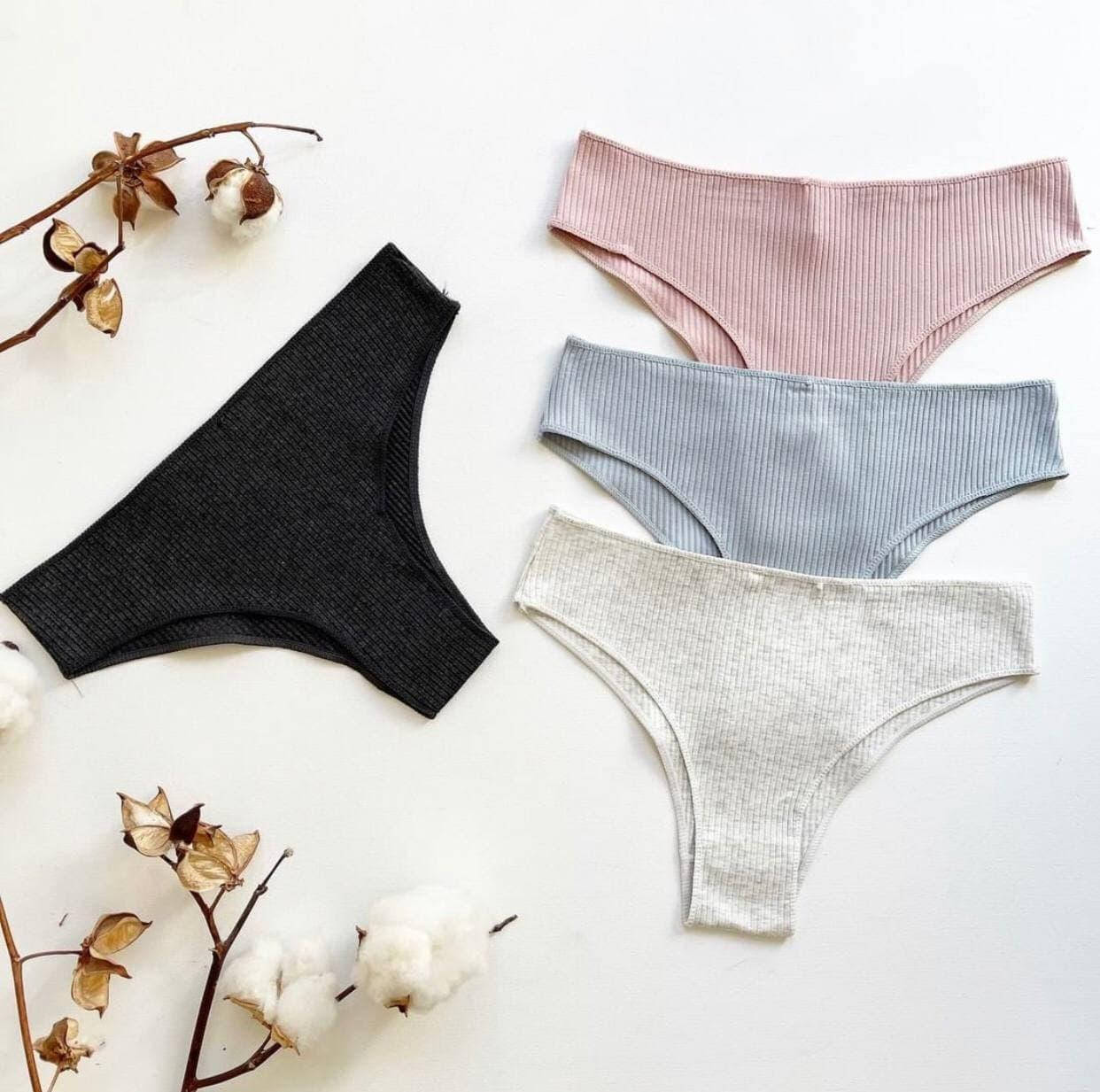 

Трусики бразилиано женские в рубчик, Разные цвета