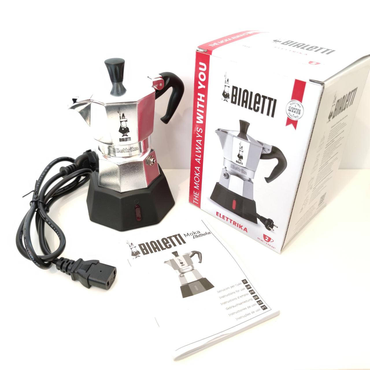 

Кофеварка гейзерная Bialetti New Moka Elettrika 2021(Электрическая) на 2 чашки 90 мл.