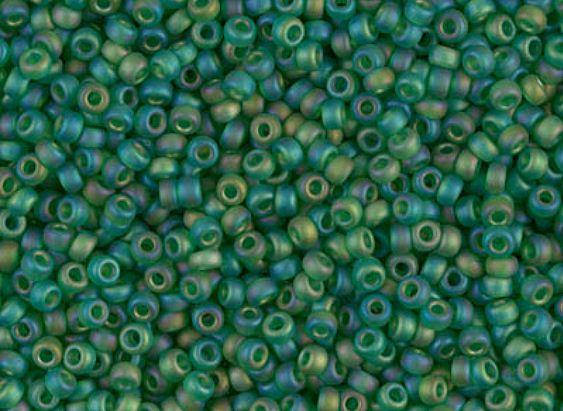 

Японський бісер Miyuki Круглий 11/0 0146FR Matted Green AB Transparend