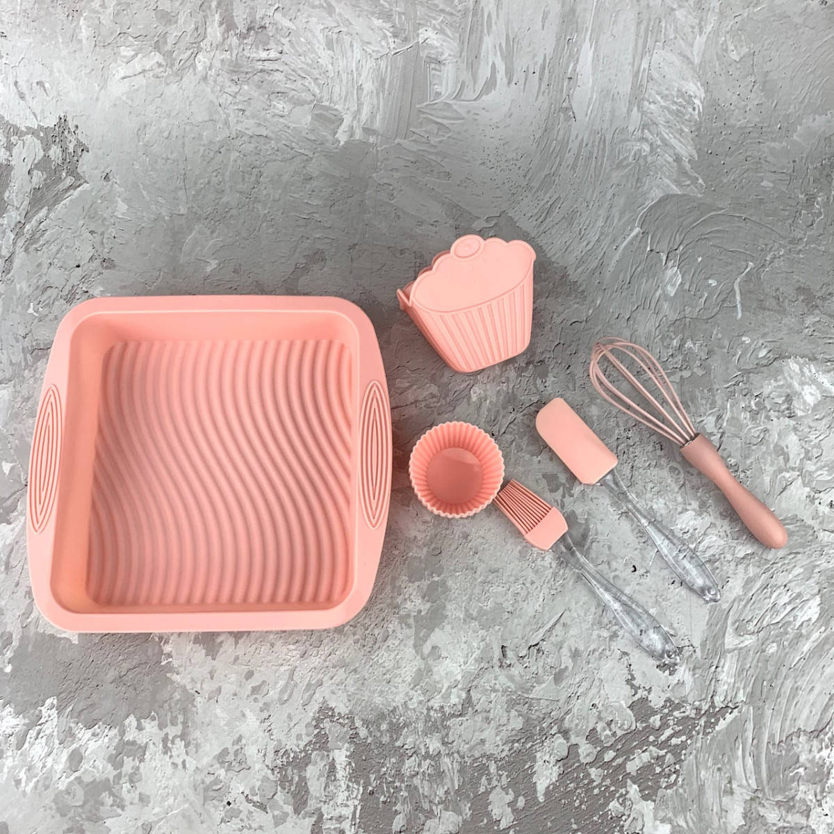 

Набор силиконовый для выпечки A-Plus AP-1951-Light-Pink 11 предметов, Розовый