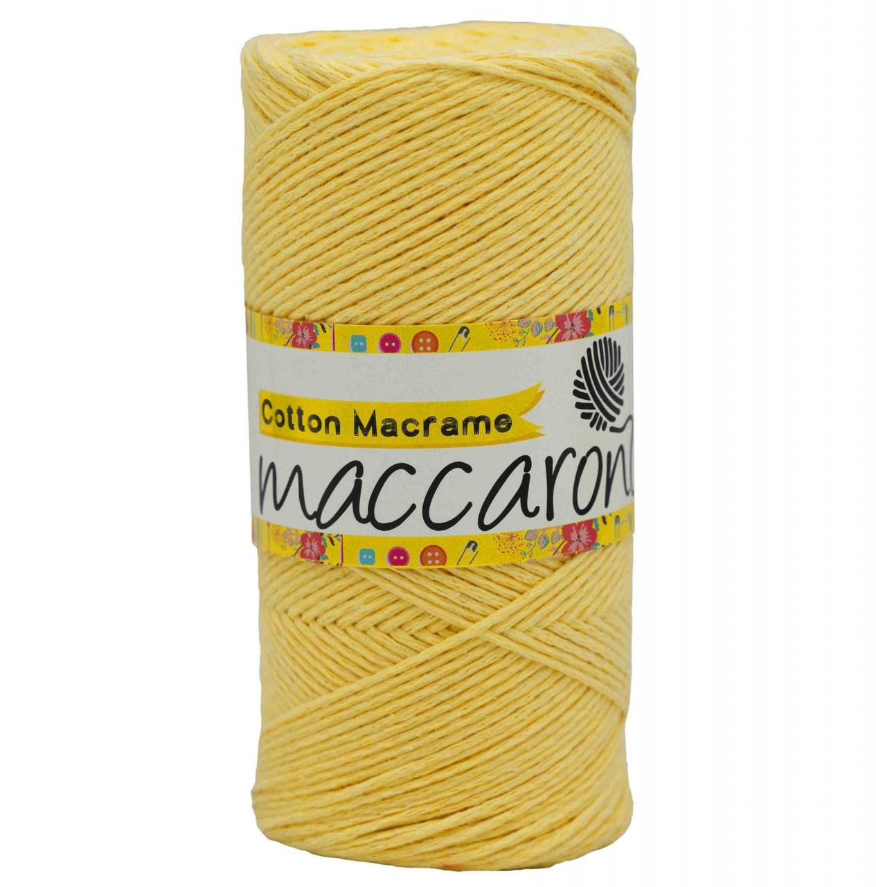 

Эко хлопковый шнур Cotton Macrame Maccaroni 2,5 мм, лимонный