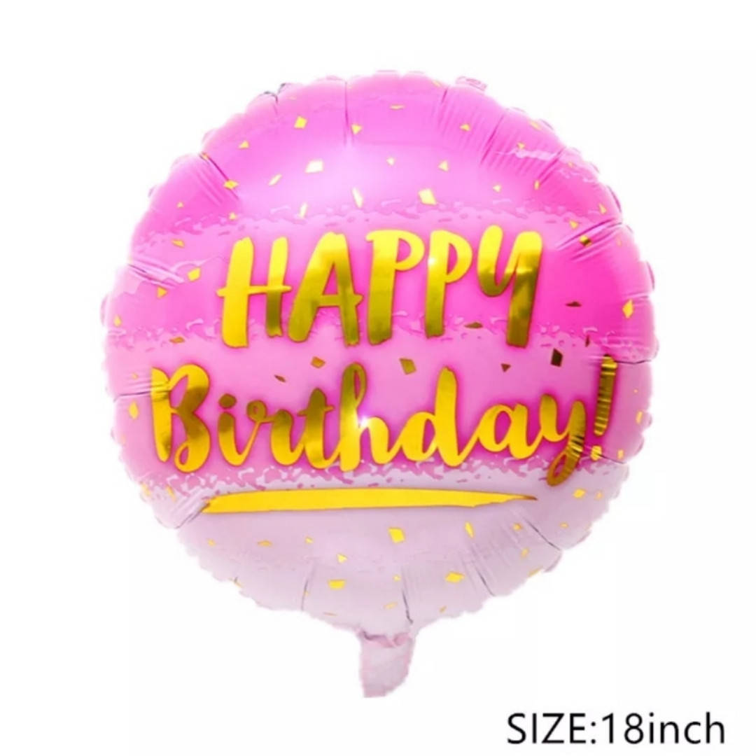 

Шар фольгированный круг Happy Birthday Китай 45см