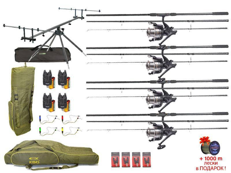 

Готовый карповый набор Flagman Magnum Black Carp на 4 Удилища с Катушками, Род-подом, Чехлами, Сигнализаторами, Черный