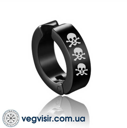 

Модные серьги клипсы с черепом плаги-обманки серьга из нержавеющей стали мужские на одно ухо