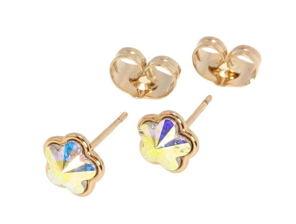 

Серьги Xuping Позолота 18K с кр-ми Swarovski гвоздики (пуссеты) "Цветочки AB"