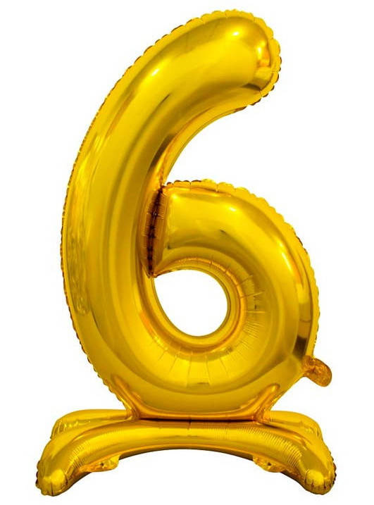 

Фольгована куля цифра "6" на підставці в упаковці. Колір: Золото. Розмір: 80см.