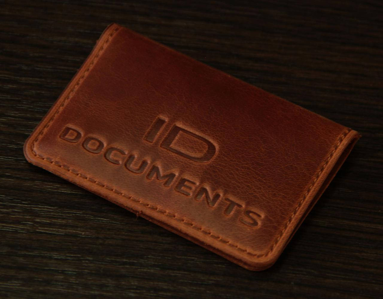 

Кожаная обложка для ID документов "ID DOCUMENTS" коричневая, Коричневый
