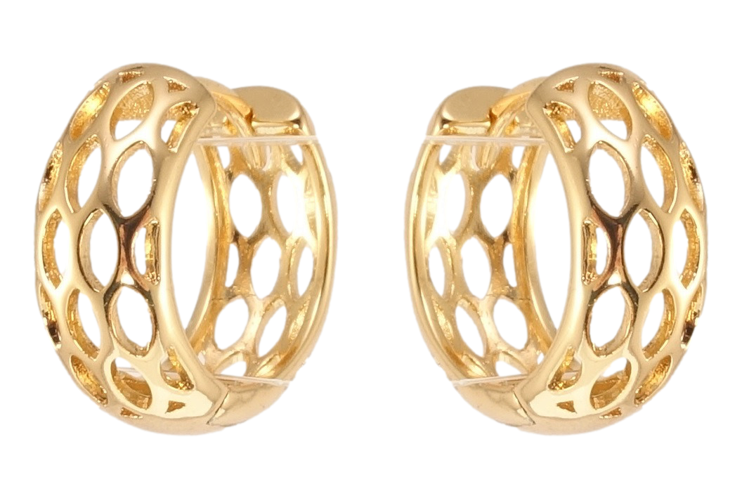 

Серьги Xuping Позолота 18K колечки "Резной орнамент"