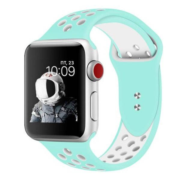 

Спортивный ремешок с перфорацией Primo для Apple Watch 38mm / 40mm - Teal&White