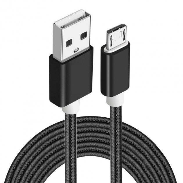 

Кабель Lapu micro USB Андроид Шнур для Зарядки 1,5 метра нейлон Black, Черный