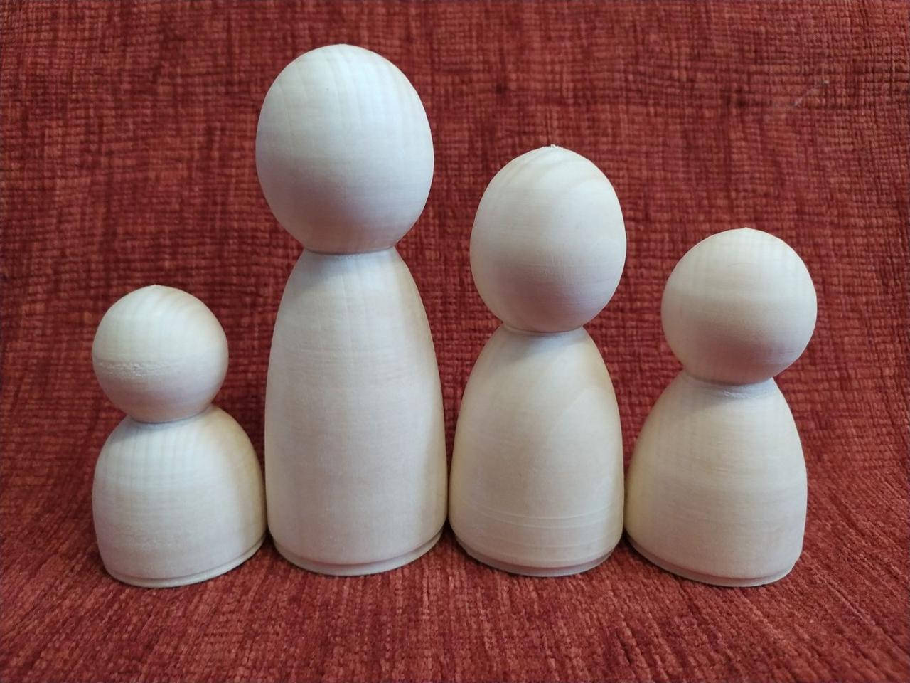 

Деревянные заготовки человечков на ножке "Семья" 12,10,8,6 см| под роспись| декупаж| декорирование| выжигание