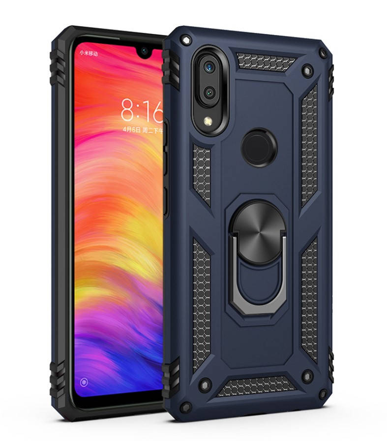 

Противоударный чехол Combo Ring для Xiaomi Redmi Note 7 (Разные цвета) Темно-синий