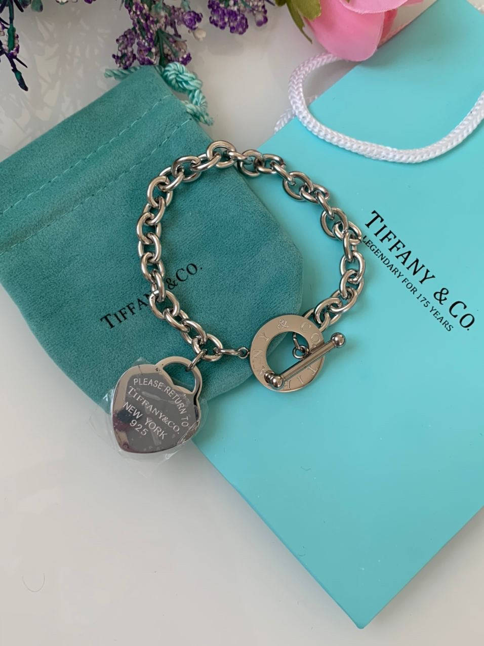 

Браслет крупная цепь сердцем Тиффани Tiffany