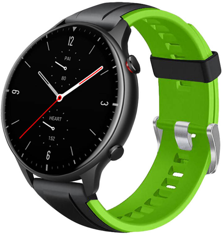 

Ремешок Coholl для часов Amazfit GTR 2 (22мм) Black-Green (Амазфит ГТР 2)