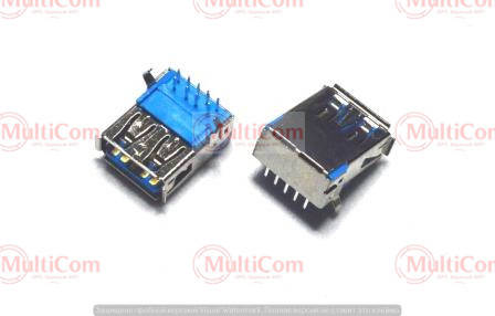 

01-08-045. Гнездо USB 3.0 тип А монтажное, 90°