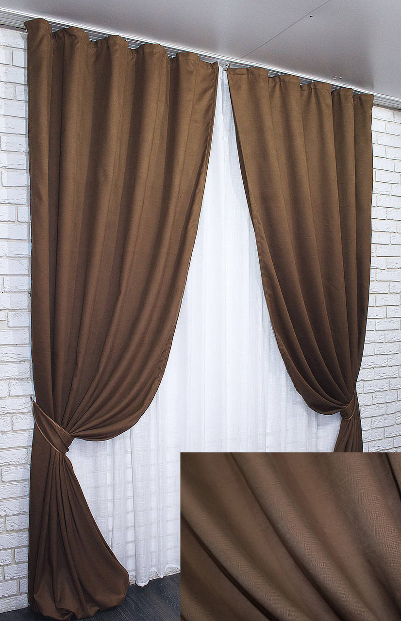 

Комплект (2шт. 1,5х2,7м.) штор из ткани микровелюр Petek. Цвет коричневый. Код 789ш 30-570