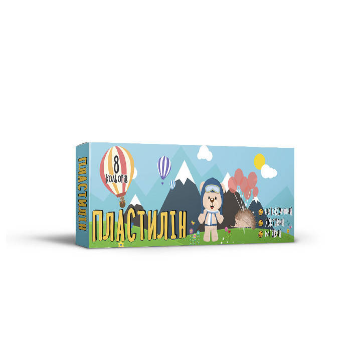 

Пластилин мягкий Мишутка Мицар 8 цветов 160г арт.ПЛ-005-МВ, Разные цвета