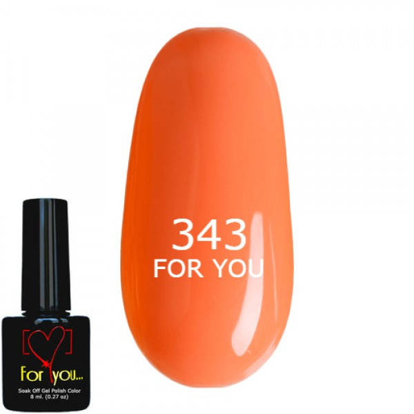 

Гель лак Оранжевый Неоновый FOR YOU № 343 8 мл