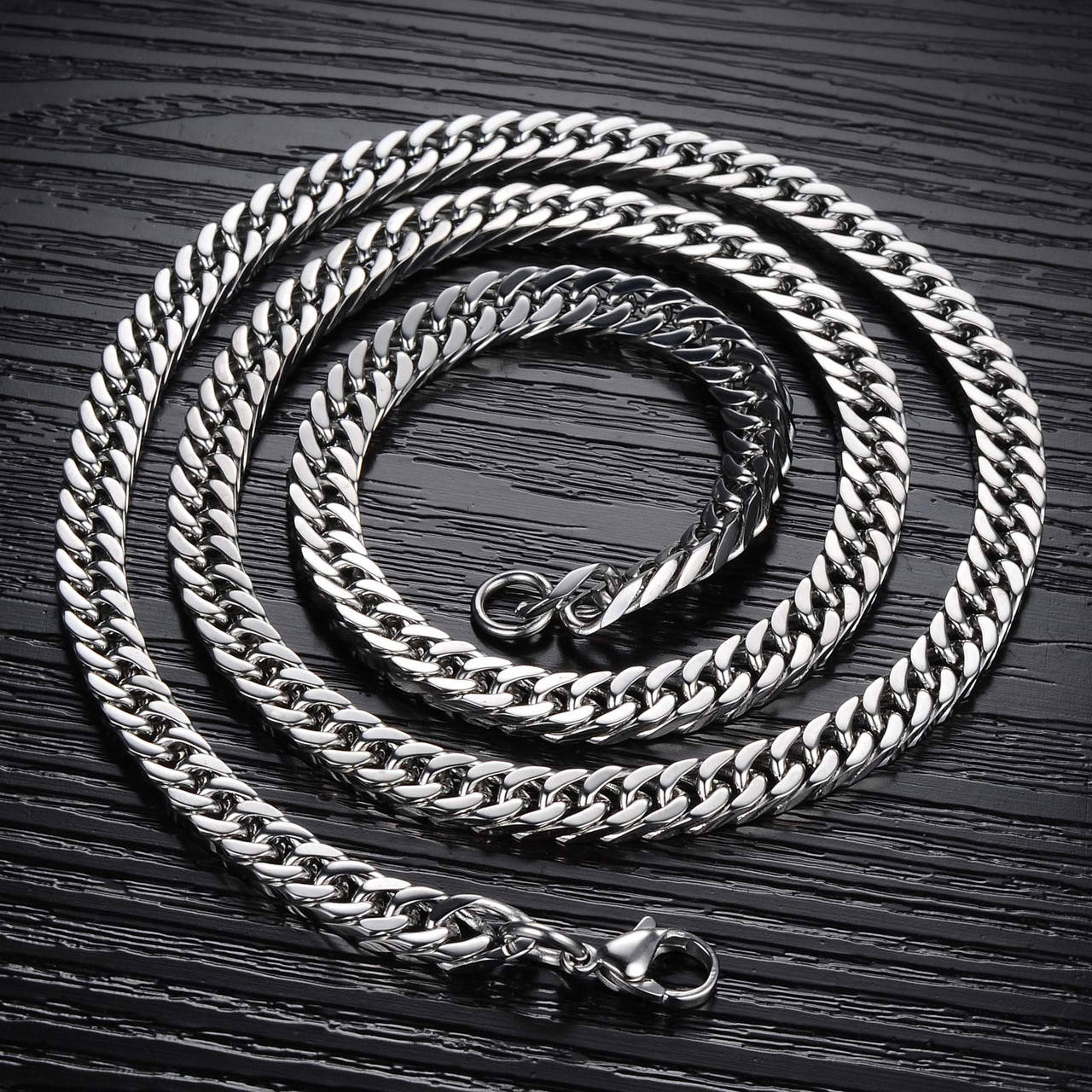 

Стальная цепочка звеньевая мужская 56 см/6 мм