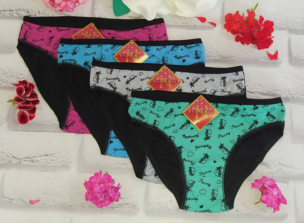 

Трусы женские Nicoletta 2XL(44-46) раз хлопок, Разные цвета