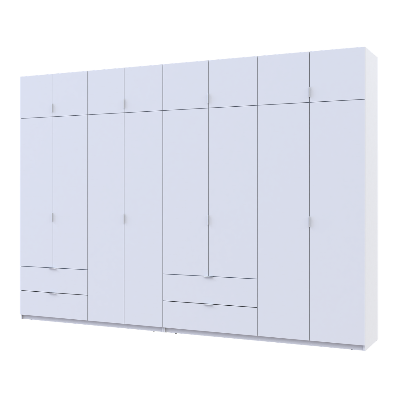 Розпашна Шафа для одягу Doros Лукас Білий 4+4 ДСП 340х50х240 (42005138)