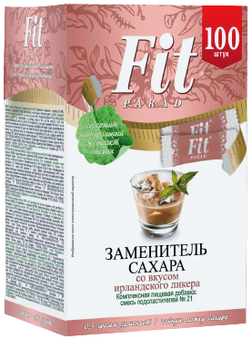 

Сахарозаменитель ФитПарад №21 в стиках (1:10) вкус Ирладский Ликёр (50 грамм)