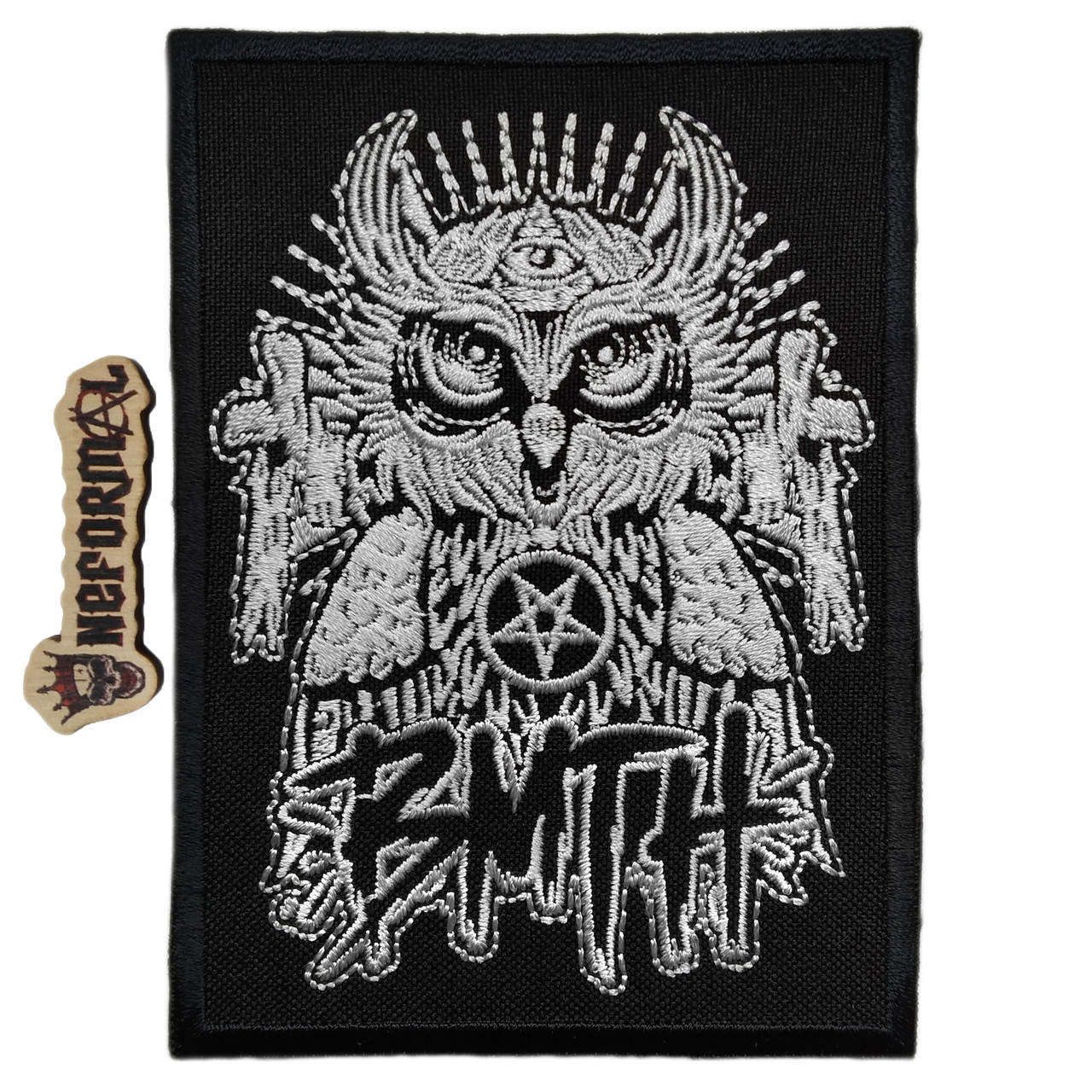 

Нашивка BMTH Сова (Bring Me the Horizon) 8х11 см., Черный