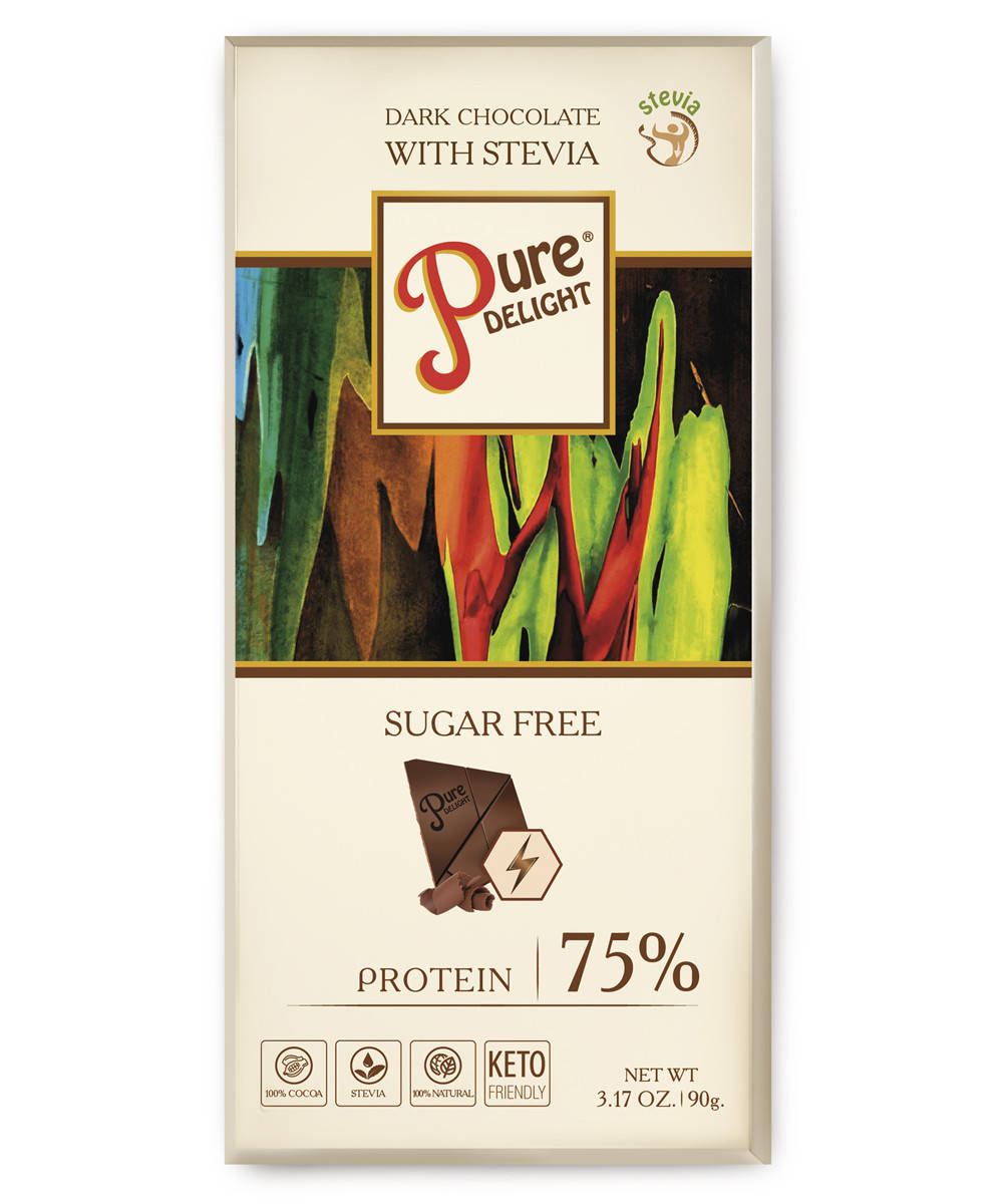 

Шоколад черный Стевиясан Pure Delight 75% с протеином без сахара 90 г