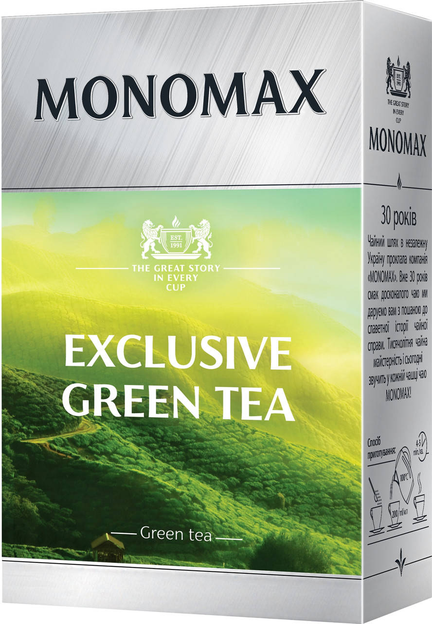 

Зелёный крупнолистовой чай Мономах Exclusive Green Tea 90 грамм