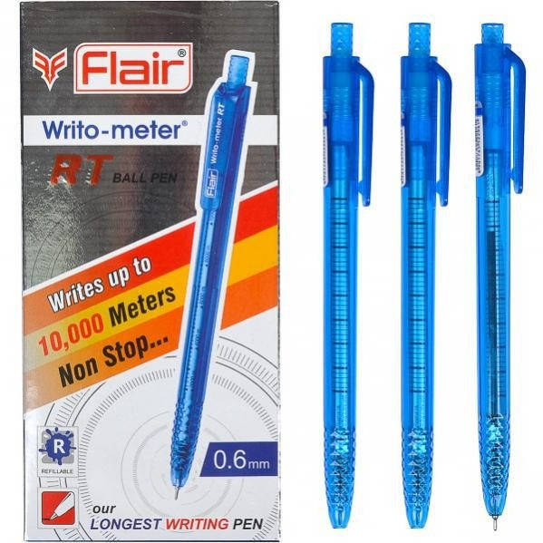 

Ручка автоматическая масляная 10км Flair Writo-meter 1311 RT, синяя