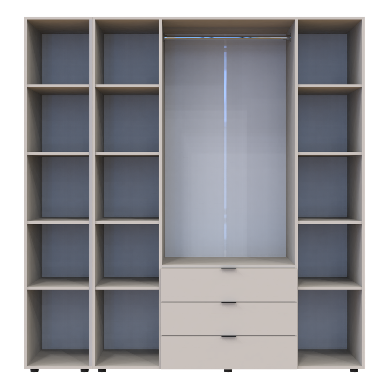 Розпашна Шафа для одягу Doros Гелар з Етажеркой Кашемір 4 ДСП 193.2х49.5х203.4 (80737647) 2