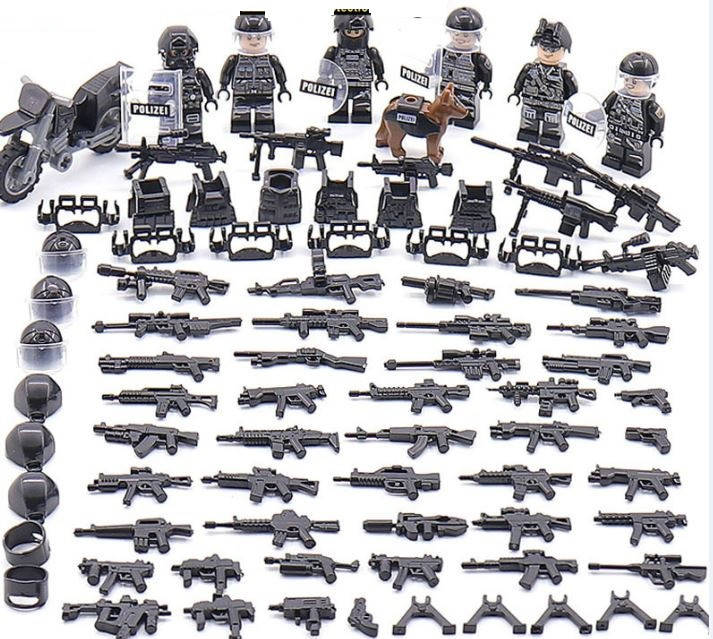 

Фигурки человечки военные полиция спецназ солдаты оружие для лего lego