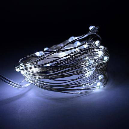 

Гирлянда нить капля росы 5м 50Led белый на батарейках 3шт АА