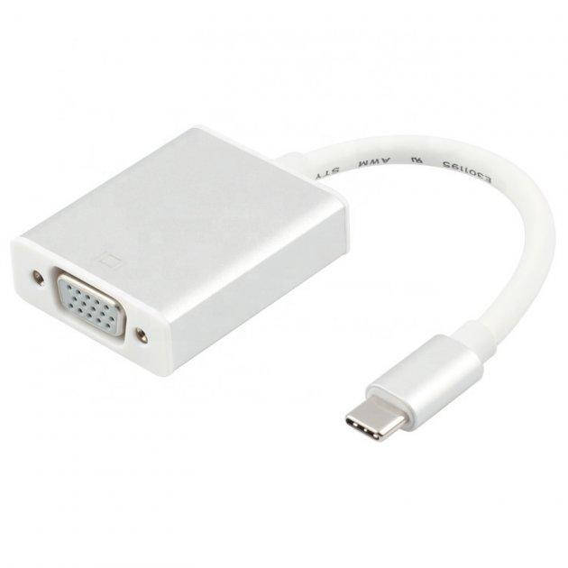 

Кабель-Переходник USB Type-C на VGA Adapter Silver, Белый