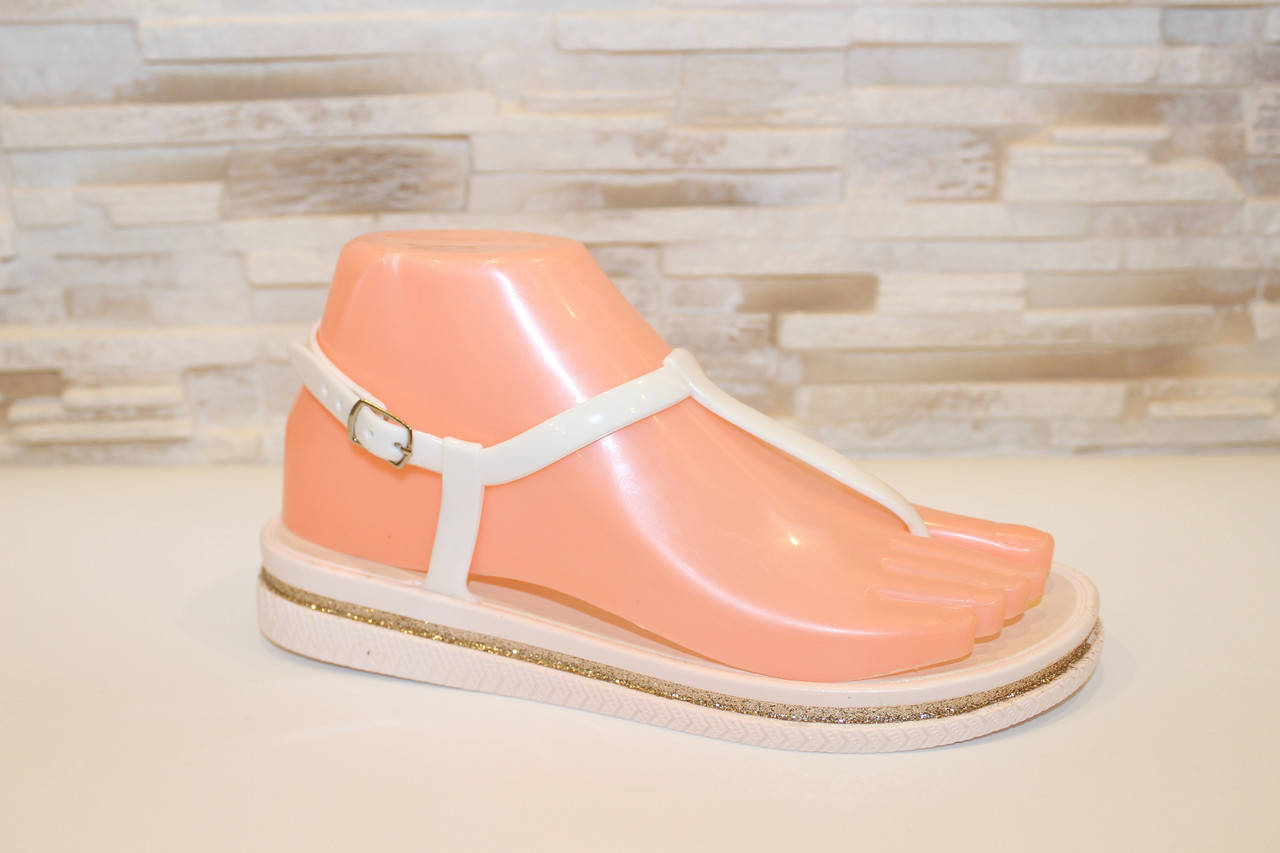 

Босоножки женские бежевые силикон Б97