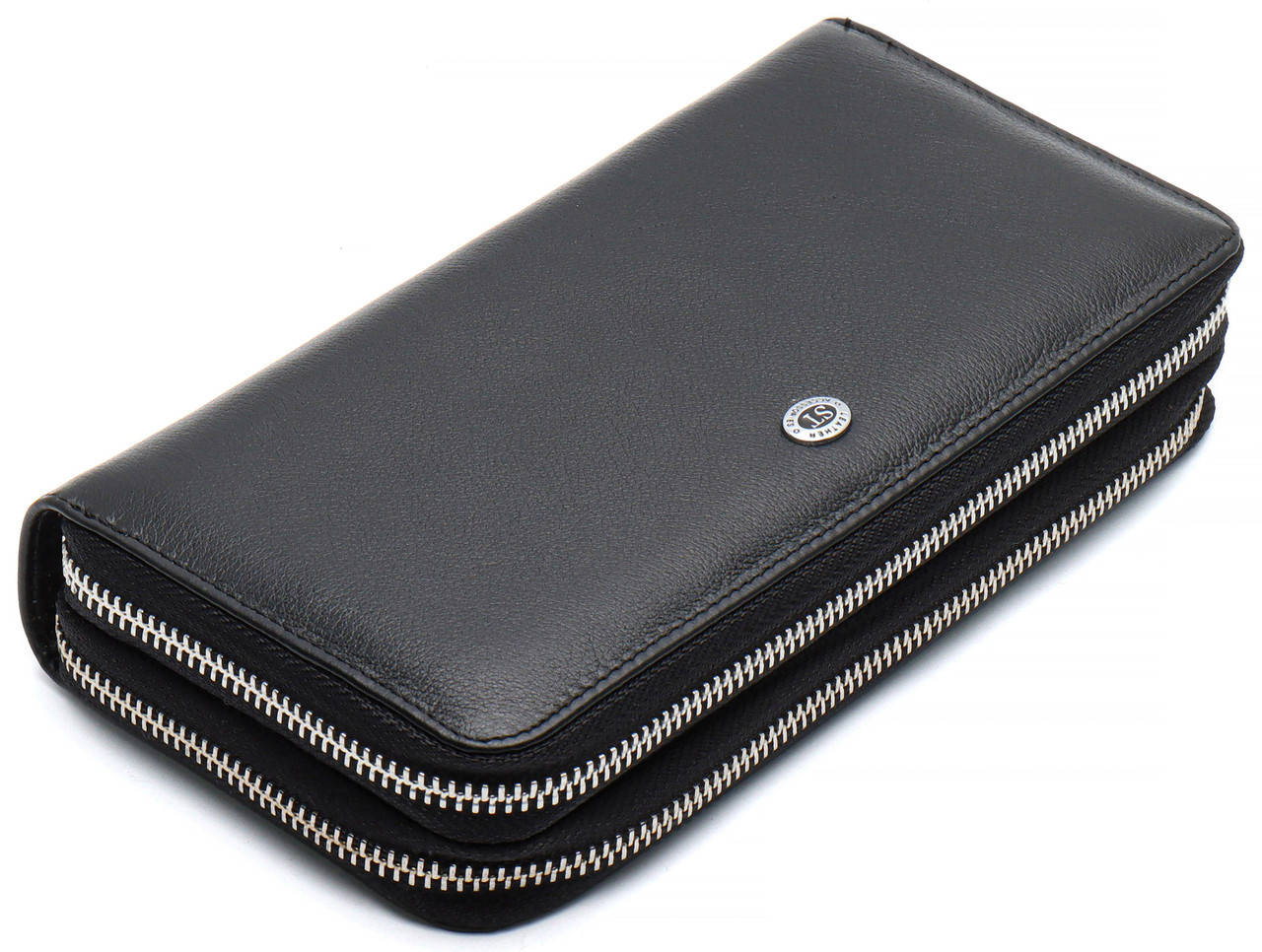

Черный функциональный мужской кошелек-барсетка из натуральной кожи ST Leather ST127