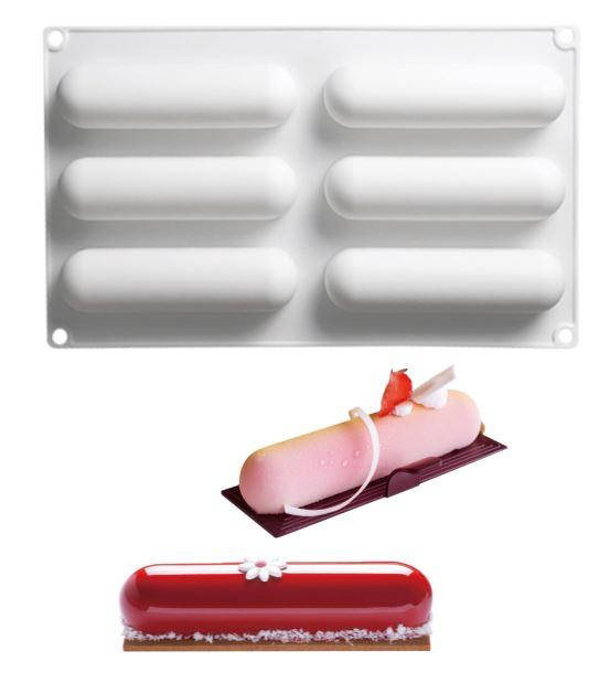 

Форма силиконовая для евродесерта Эклеры 6 шт