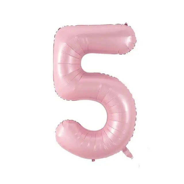 

Фольгированная цифра 5 нежно розовая (baby pink) 70 см, Розовая пастель