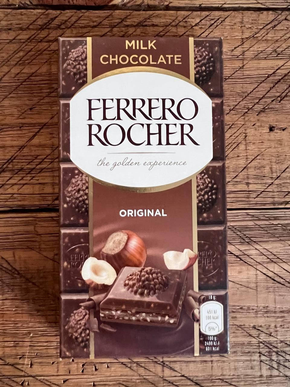 

Шоколадная плитка "Ferrero Rocher Original" 90 гр. Германия