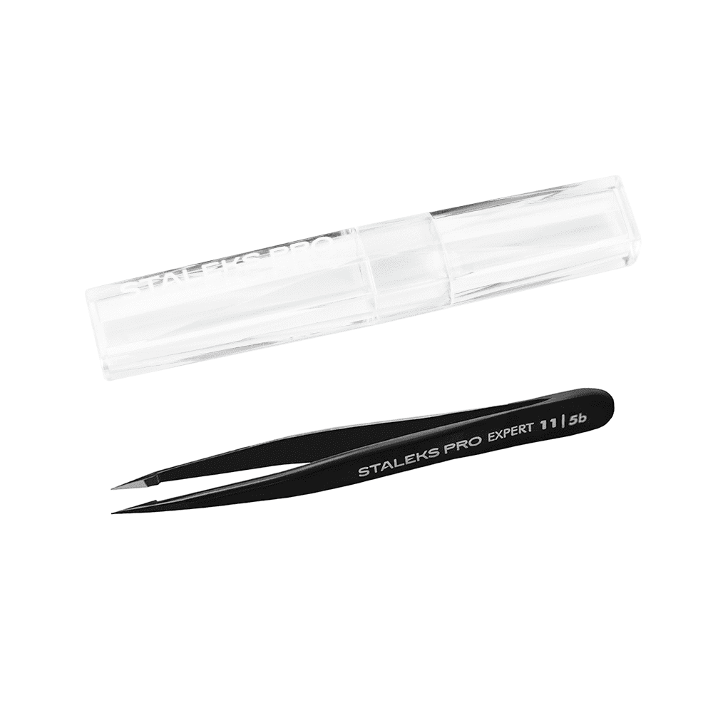 

ПИНЦЕТ ДЛЯ БРОВЕЙ STALEKS PRO EXPERT 11 TYPE 5 BLACK TE-11/5B