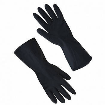 

Перчатки КЩС резиновые черные//Seven