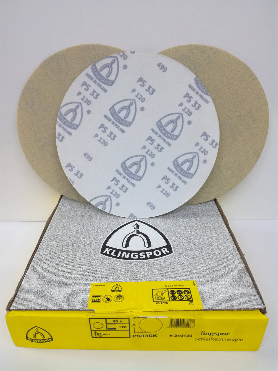 

Шлифбумага на липучке PS33CK d180 mm зерно 100 (без отверстий)//Klingspor