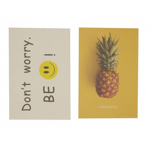 

Открытка 10х15см (Don't worry, be :) + ананас)