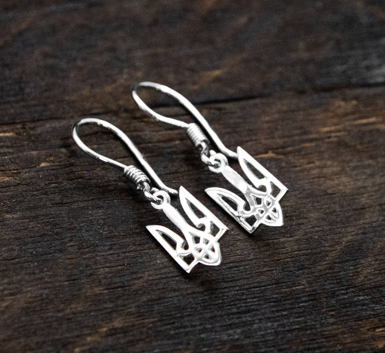 

Серьги серебряные Герб Украины,Трезубец