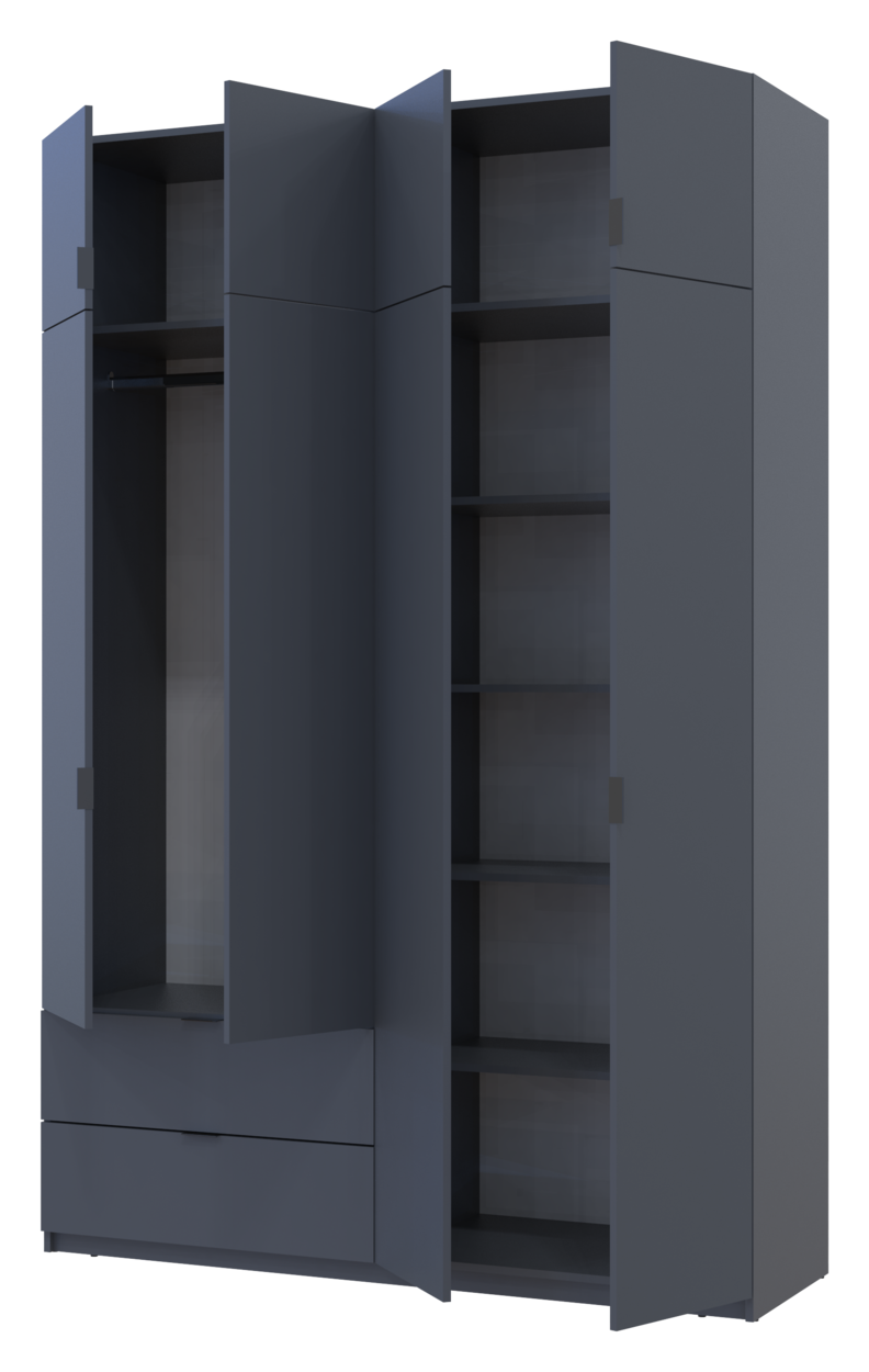 Розпашна Шафа для одягу Doros Лукас Графіт/Графіт 160х50х240 (80736287) 3